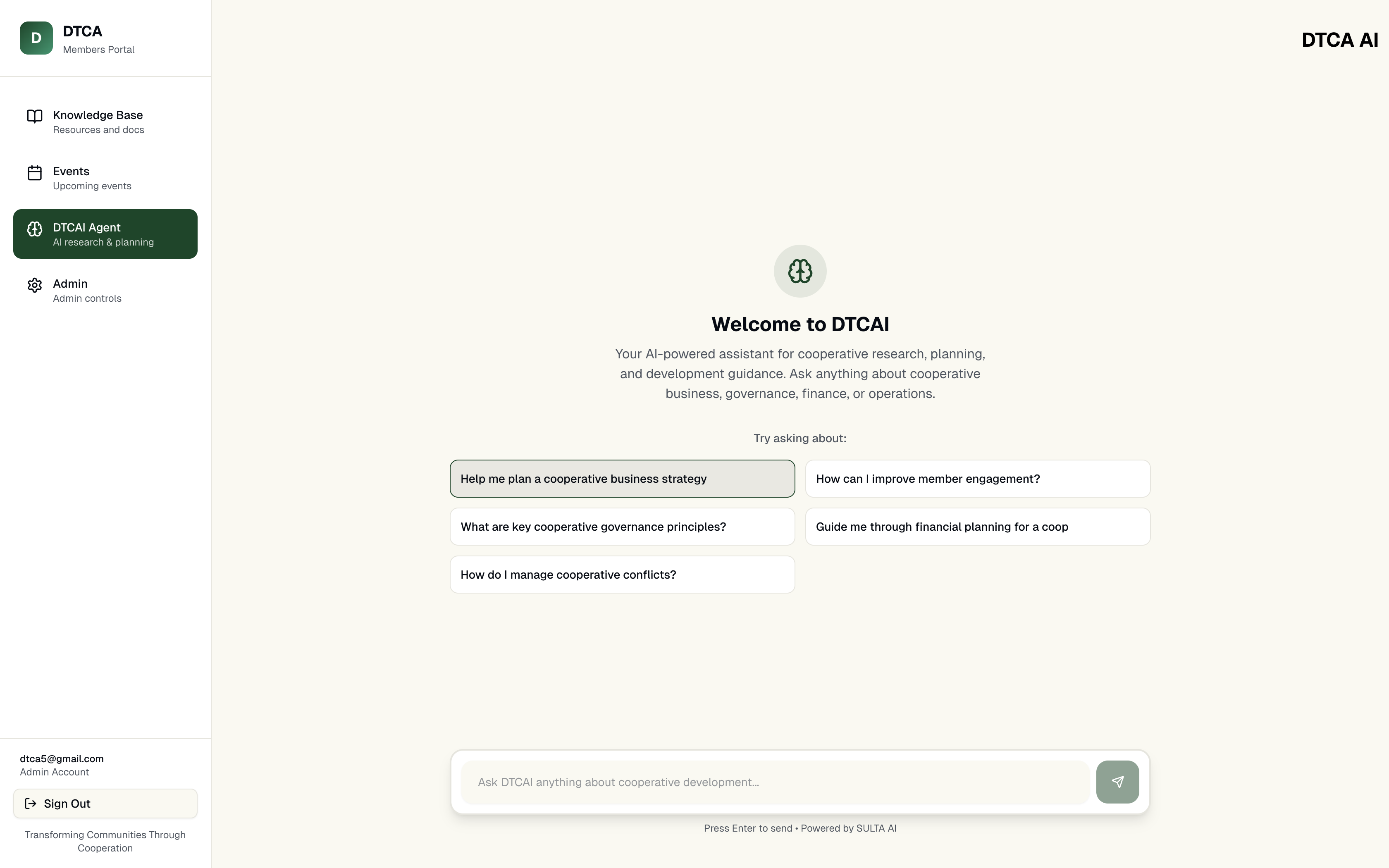 DTCAI - Cooperative AI Agent
